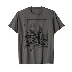 Arizona State Pride Cactus  Map T-Shirt